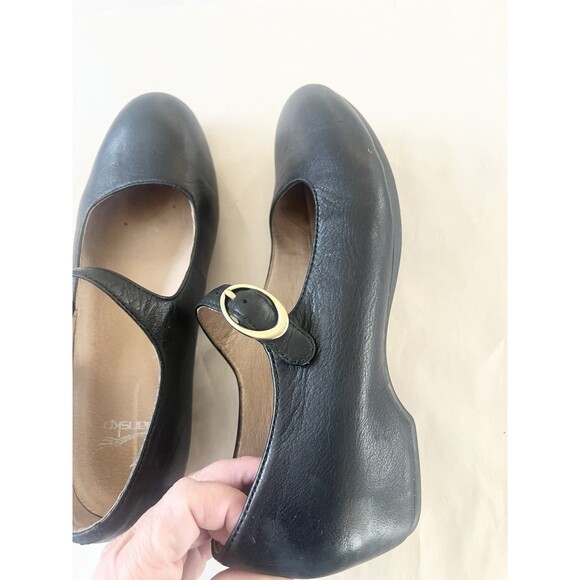 Dansko Loralie Leather Round Toe Ankle Strap Mary Jane Black Size 38 7.5 8 $250 - Picture 8 of 9